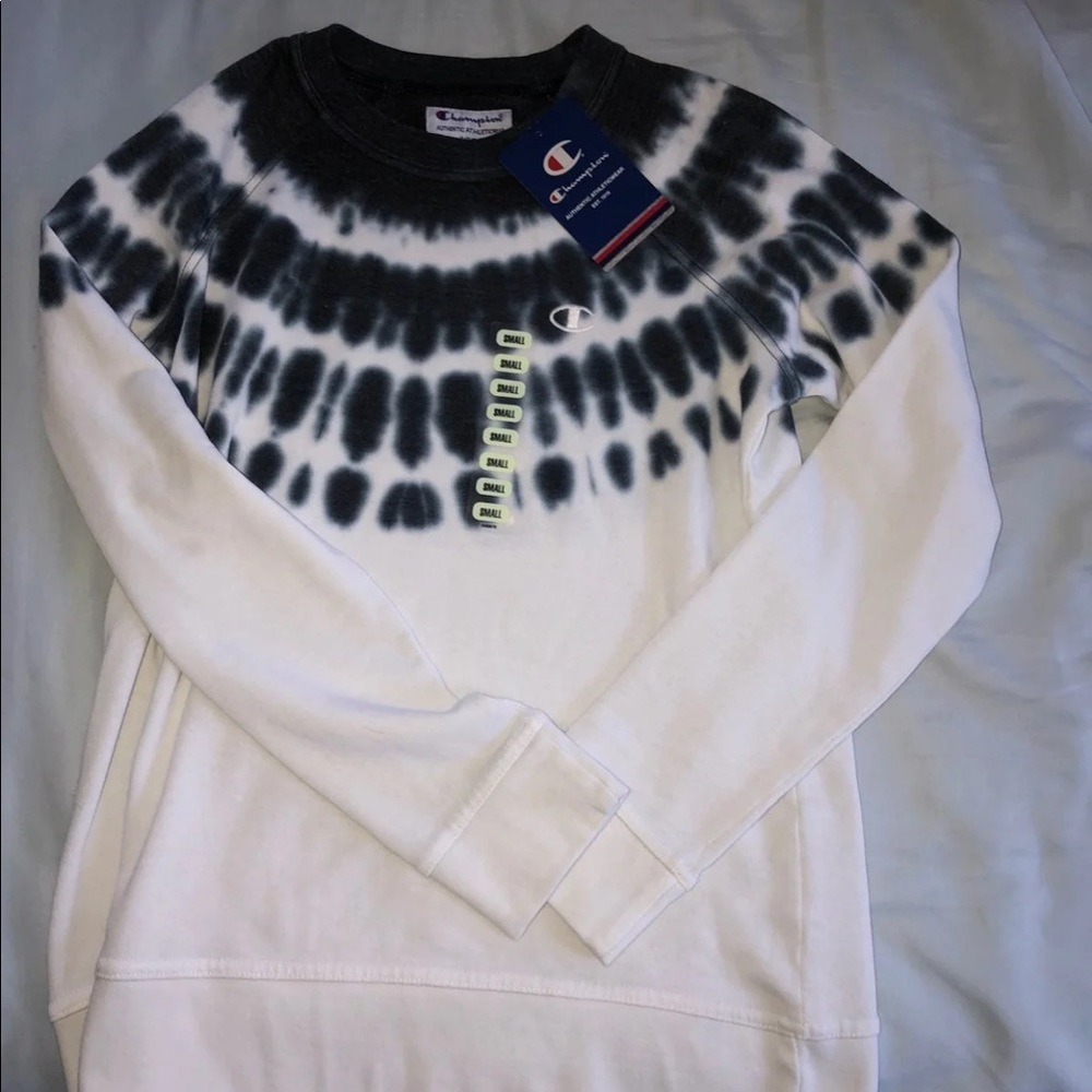 tie dye champion crew neck